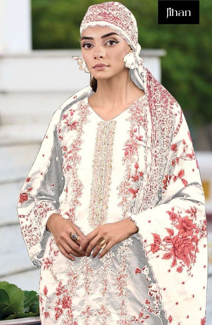 SAHNAZ SELF EMBROIDERED COLLECTION D no-3546 3547 BY JIHAN